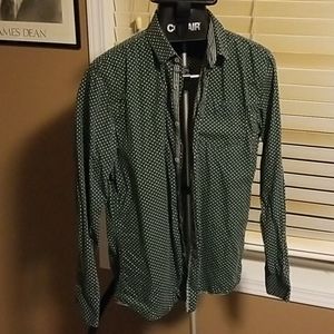 Green pokadot dress shirt. Simon's brand
